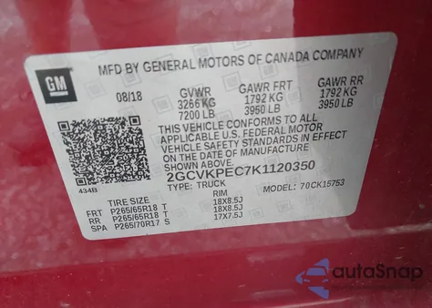 2019 Chevrolet Silverado 1500 Ld Lt z USA, uszkodzony, nr VIN 2GCVKPEC7K1120350